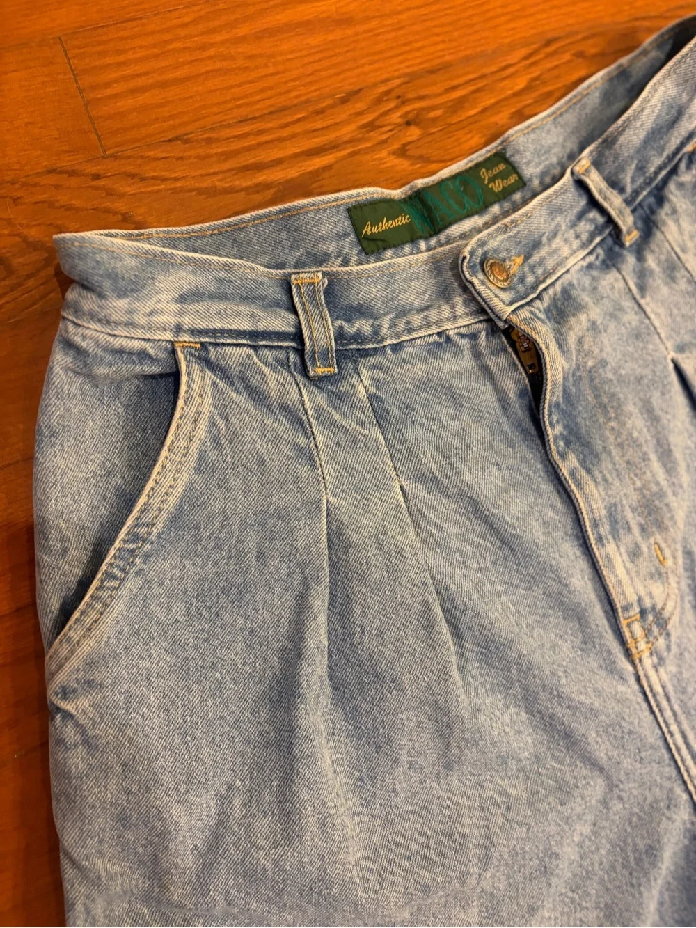 Authentic Waco | Vintage Denim Pleated Mom Shorts